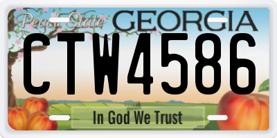 GA license plate CTW4586