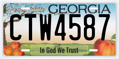 GA license plate CTW4587