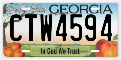GA license plate CTW4594