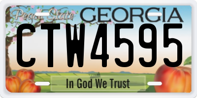 GA license plate CTW4595