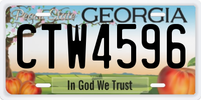 GA license plate CTW4596