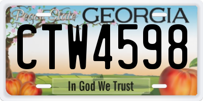 GA license plate CTW4598