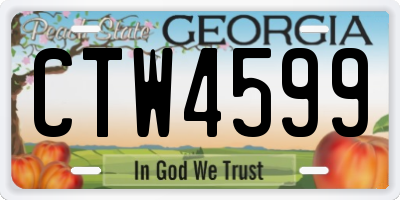 GA license plate CTW4599
