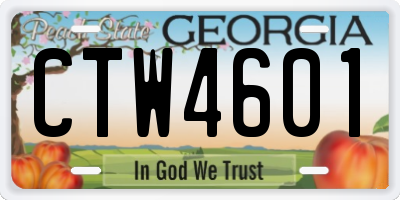 GA license plate CTW4601