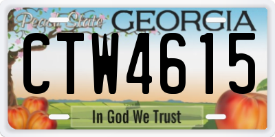 GA license plate CTW4615