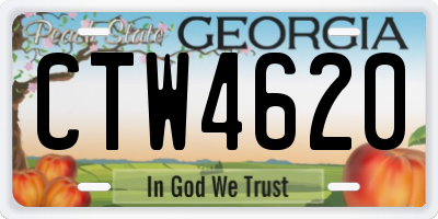 GA license plate CTW4620
