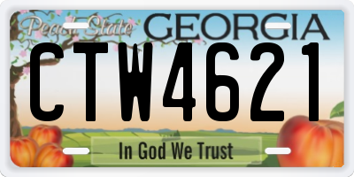GA license plate CTW4621