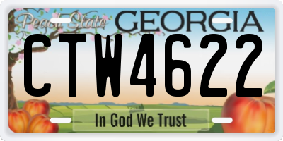GA license plate CTW4622
