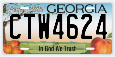 GA license plate CTW4624