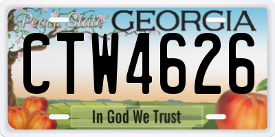 GA license plate CTW4626