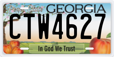 GA license plate CTW4627
