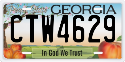 GA license plate CTW4629