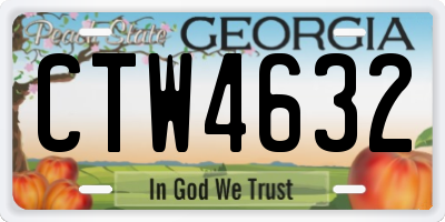 GA license plate CTW4632