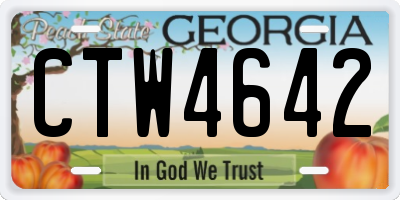 GA license plate CTW4642