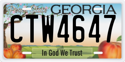 GA license plate CTW4647