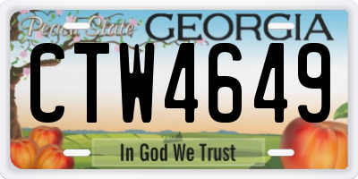 GA license plate CTW4649