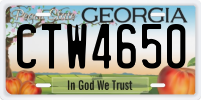 GA license plate CTW4650