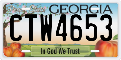 GA license plate CTW4653
