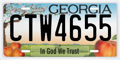 GA license plate CTW4655