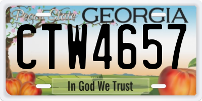 GA license plate CTW4657