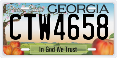 GA license plate CTW4658