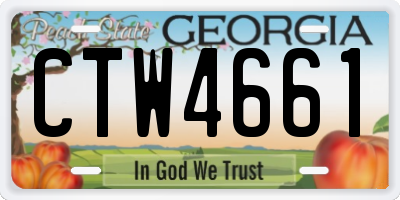 GA license plate CTW4661