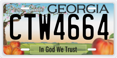 GA license plate CTW4664