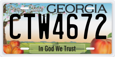 GA license plate CTW4672