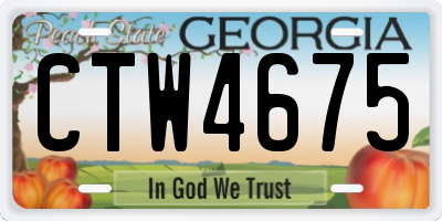 GA license plate CTW4675