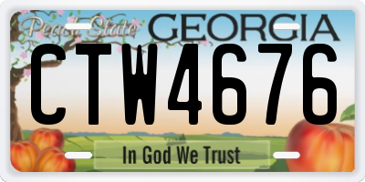 GA license plate CTW4676