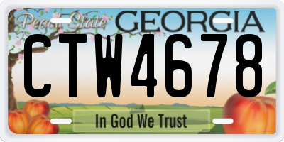 GA license plate CTW4678