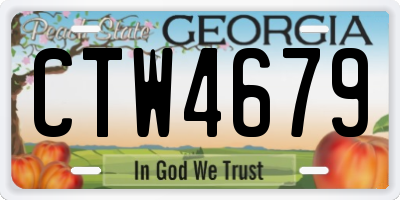 GA license plate CTW4679