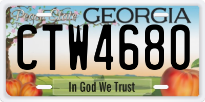 GA license plate CTW4680