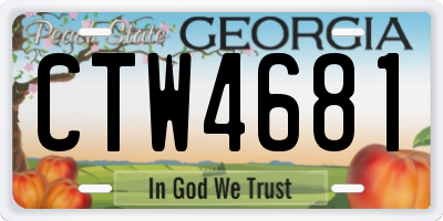 GA license plate CTW4681