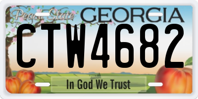GA license plate CTW4682