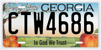 GA license plate CTW4686