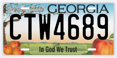 GA license plate CTW4689