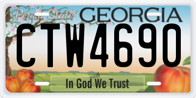 GA license plate CTW4690