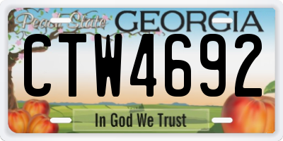 GA license plate CTW4692