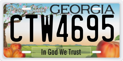 GA license plate CTW4695