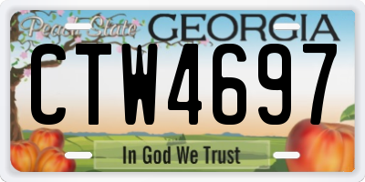 GA license plate CTW4697