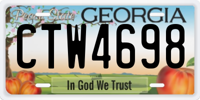 GA license plate CTW4698