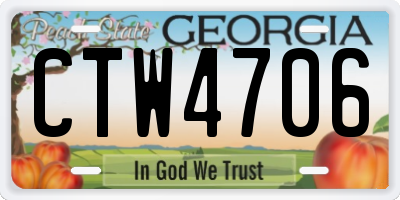 GA license plate CTW4706