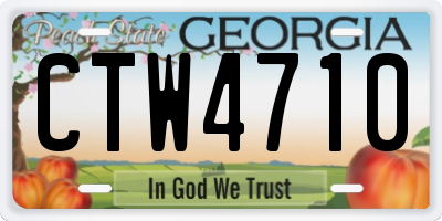 GA license plate CTW4710