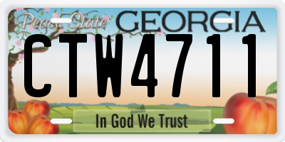 GA license plate CTW4711
