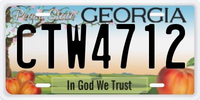 GA license plate CTW4712