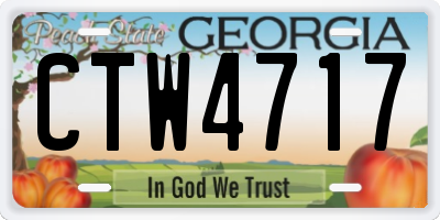 GA license plate CTW4717