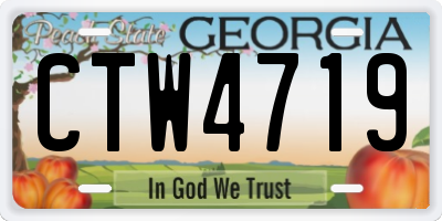 GA license plate CTW4719