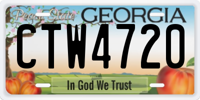 GA license plate CTW4720