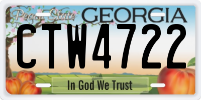 GA license plate CTW4722